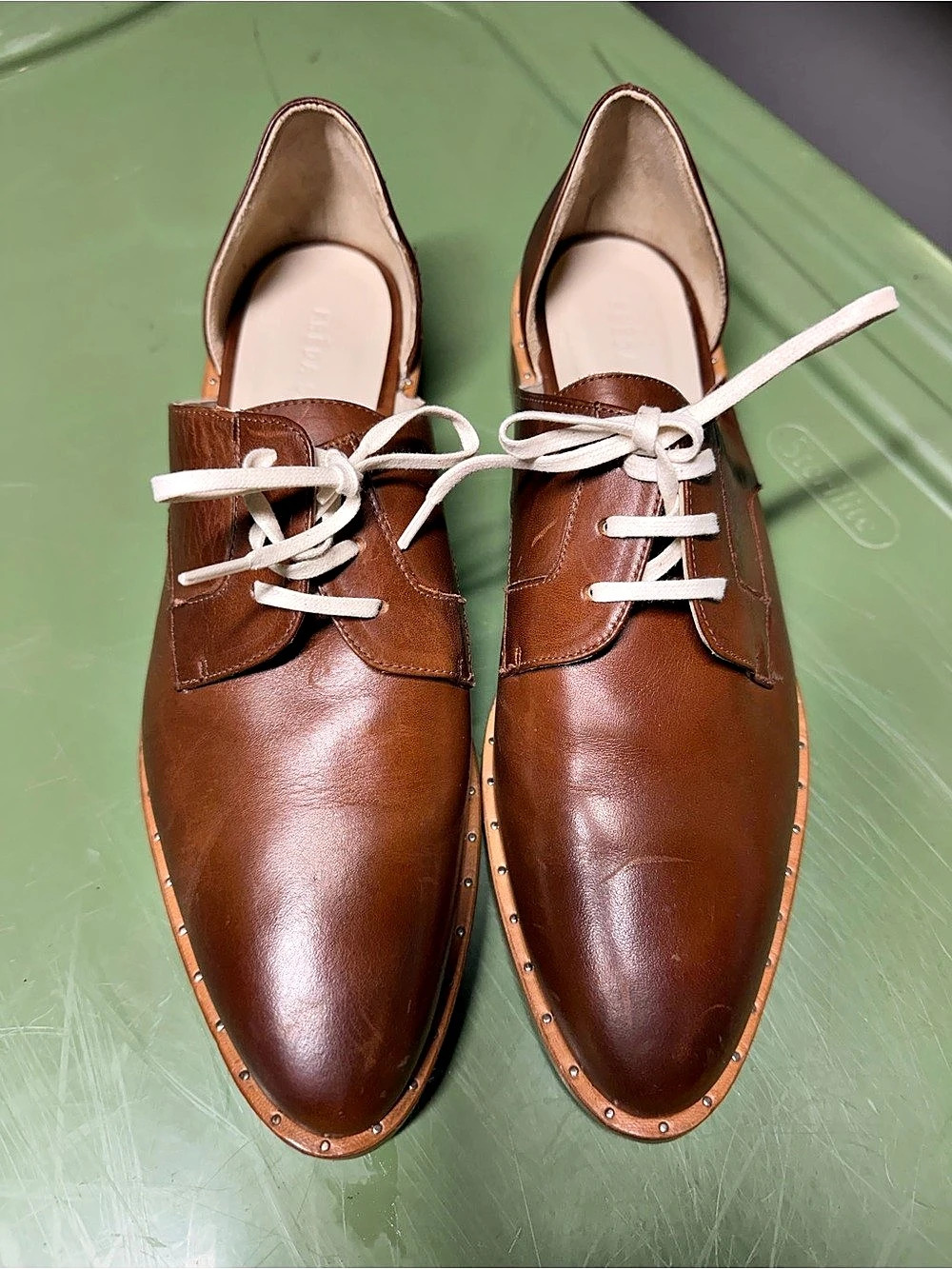 Leather Derby Shoes Brown US 8